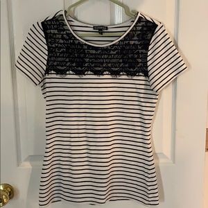 Black and White Striped Express Top